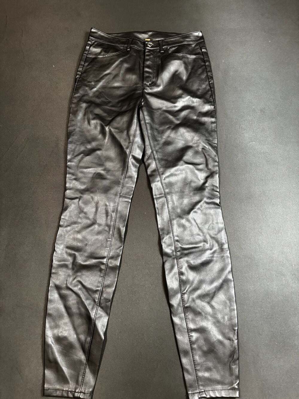 Free People Faux Leather High-Rise Straight Leg Pants